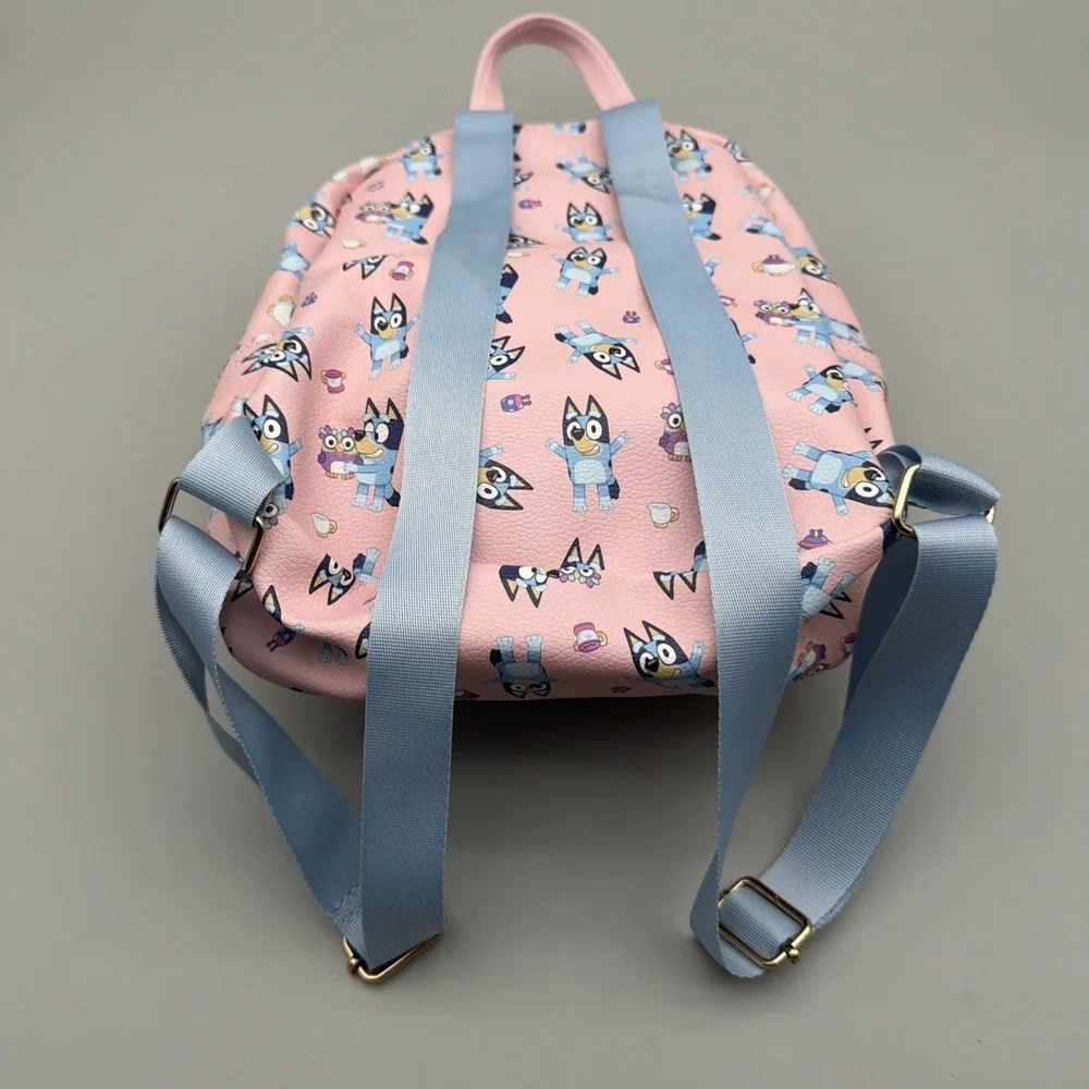 Bluey Kids Mini Pink Backpack With Adjustable Straps and Front Zipper Pocket